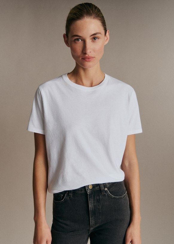 Sezane Women's Conrad Short Sleeve T-Shirt In White Cotton